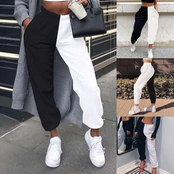 2021 black white colr block women sweat fashion streetwear style trousers sweatpant high waist jogger pants b4lf
2021 black white colr block women sweat fashion streetwear style trousers sweatpant high waist jogger pants b4lf