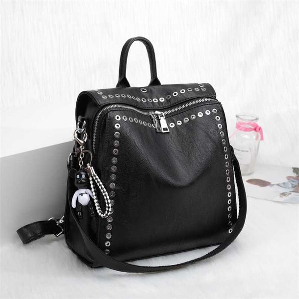 women genuine leather backpack rivet multifunctional backpack female travel bag teenage girls fashion schoolbag mochila 211025
women genuine leather backpack rivet multifunctional backpack female travel bag teenage girls fashion schoolbag mochila 211025