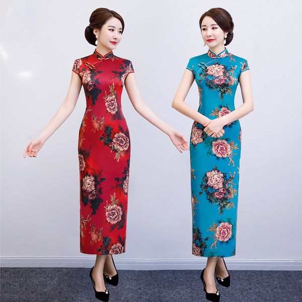 women flower prined satin handmade button qipao elegant orientale banquet chinese mandarin collar cheongsam oversize 4xl, Red
women flower prined satin handmade button qipao elegant orientale banquet chinese mandarin collar cheongsam oversize 4xl, Red
