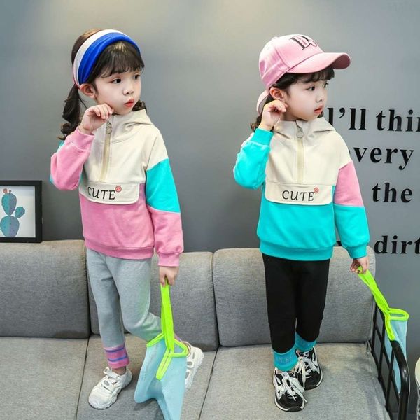 matching spring color girls' suit hooded long sleeve sweater sports hoodie casual leggings children's wear, White
matching spring color girls' suit hooded long sleeve sweater sports hoodie casual leggings children's wear, White