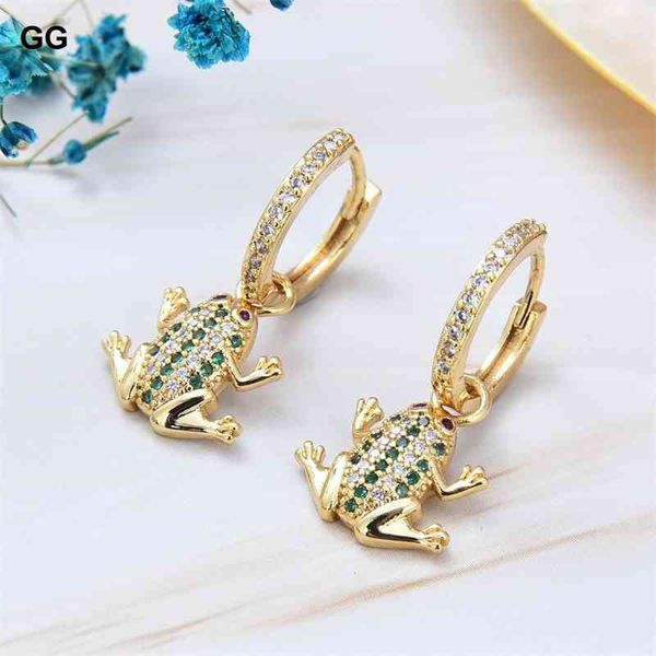 guaiguai jewelry cute colorful micro pave cz gold color frog hoop earrings for girls fashion, Golden
guaiguai jewelry cute colorful micro pave cz gold color frog hoop earrings for girls fashion, Golden