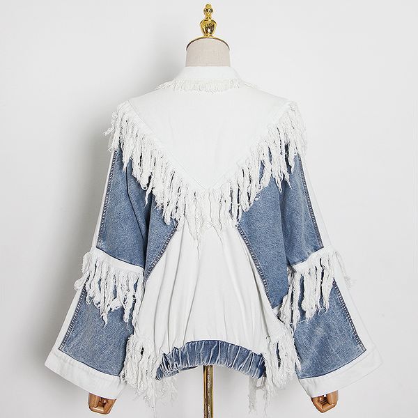 patchwork tassel denim jacket for women lapel long sleeve streetwear coat female fashion new clothing 2020 autumn, Black;brown
patchwork tassel denim jacket for women lapel long sleeve streetwear coat female fashion new clothing 2020 autumn, Black;brown