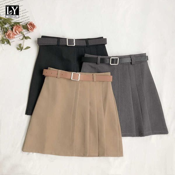 ly varey lin spring summer women solid color asymmetrical mini pleated skirts casual high waist a-line with belt 210526, Black
ly varey lin spring summer women solid color asymmetrical mini pleated skirts casual high waist a-line with belt 210526, Black