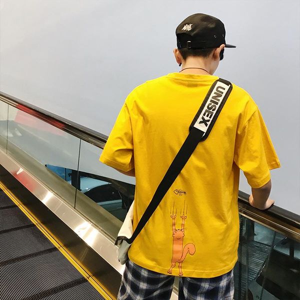 men's t-shirts mens t shirt yellow funny printed t-shirt harajuku back print cat plus size short sleeve loose cotton vogue fashion nic, White;black
men's t-shirts mens t shirt yellow funny printed t-shirt harajuku back print cat plus size short sleeve loose cotton vogue fashion nic, White;black