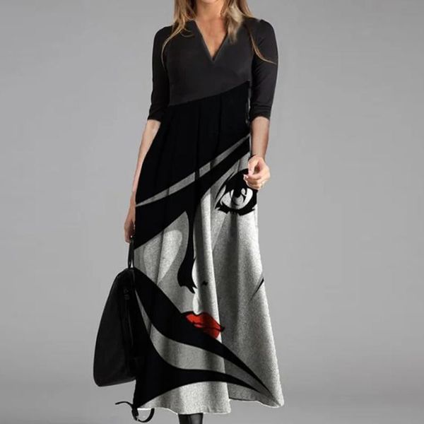 casual dresses v neck cartoon print women long dress spring buttoned patchwork party autumn sleeve vintage maxi, Black;gray
casual dresses v neck cartoon print women long dress spring buttoned patchwork party autumn sleeve vintage maxi, Black;gray