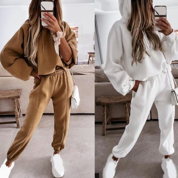 gym clothing autumn winter 1 set casual hooded drawstring sweatshirt sweatpants activewear sportswear long sleeve for sports, White;black
gym clothing autumn winter 1 set casual hooded drawstring sweatshirt sweatpants activewear sportswear long sleeve for sports, White;black