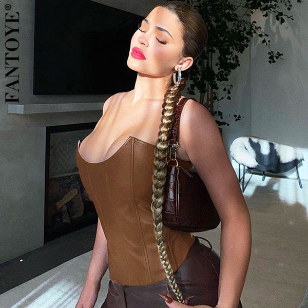 2021 new strapless pu leather bodycon crop women fashion brown bustier corset clubwear solid sleeveless zip tank 1ach, White
2021 new strapless pu leather bodycon crop women fashion brown bustier corset clubwear solid sleeveless zip tank 1ach, White