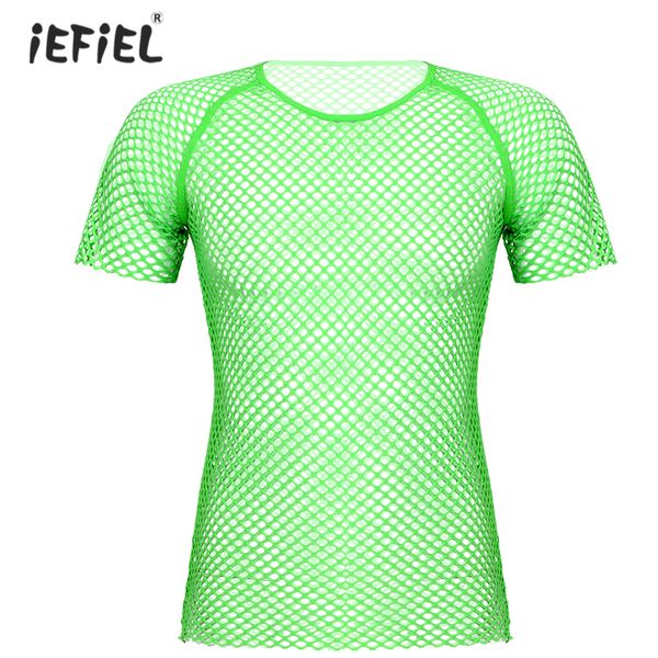 mens fishnet see-through hollow out round neck short sleeve bar stage performance costume nightwear clubwear, Black;white
mens fishnet see-through hollow out round neck short sleeve bar stage performance costume nightwear clubwear, Black;white