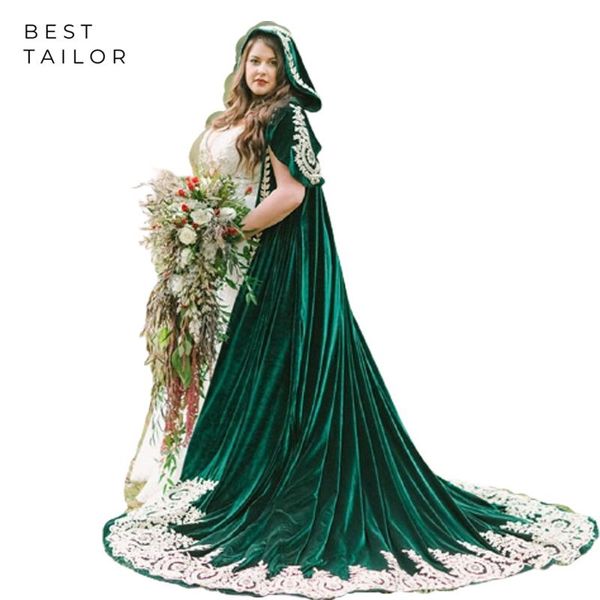 wraps & jackets velvet wedding cloak chapel train green bridal cover coat cape outfit hooded applique winter accessories mariage, White
wraps & jackets velvet wedding cloak chapel train green bridal cover coat cape outfit hooded applique winter accessories mariage, White
