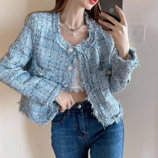 women's jackets senior ladies tweed jacket fall 2021 temperament ladies' small fragrant wind all-match elegant top, Black;brown 
women's jackets senior ladies tweed jacket fall 2021 temperament ladies' small fragrant wind all-match elegant top, Black;brown