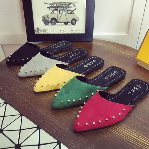 slippers women summer suede fashion rivet flat shoes pointed outdoor sliders beach vacation slides outside ladies, Black
slippers women summer suede fashion rivet flat shoes pointed outdoor sliders beach vacation slides outside ladies, Black