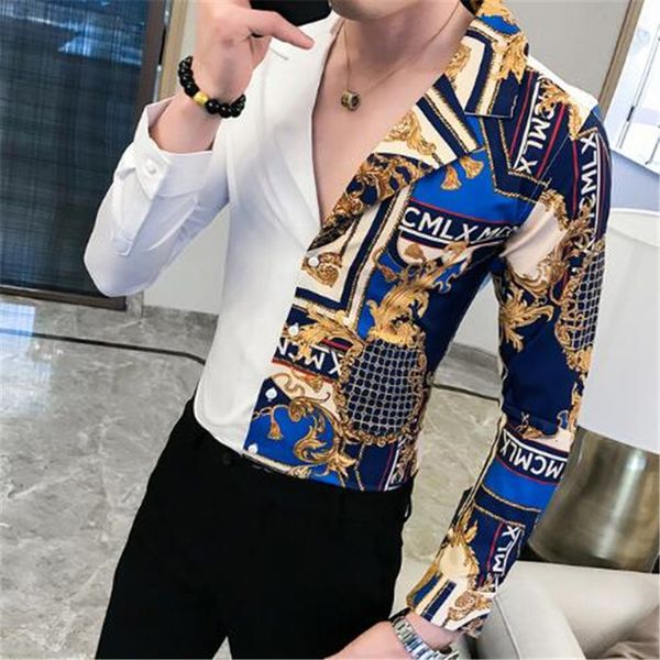 2021 autumn luxury black gold baroque long sleeve patchwork casual men slim fit print party club shirt r9o0, White
2021 autumn luxury black gold baroque long sleeve patchwork casual men slim fit print party club shirt r9o0, White