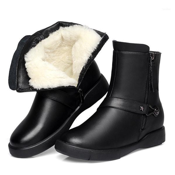 boots winter women ankle warm wool snow waterproof genuine leather shoes woman fur botas mujer size 35-4111, Black
boots winter women ankle warm wool snow waterproof genuine leather shoes woman fur botas mujer size 35-4111, Black