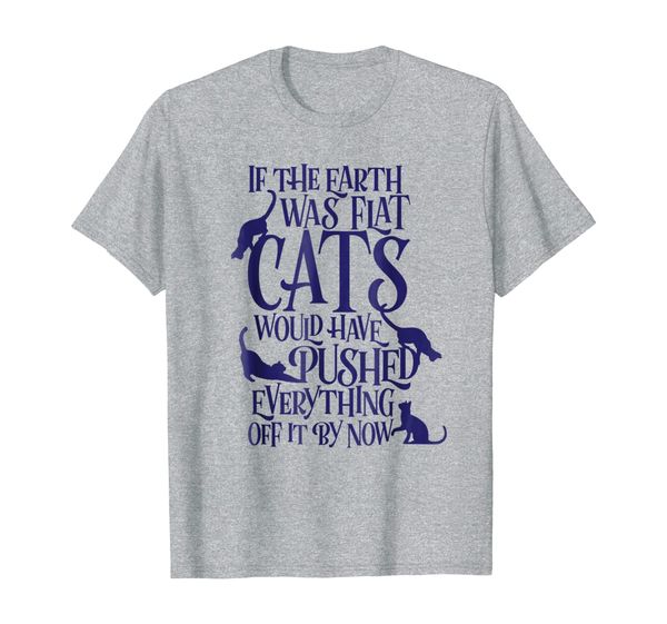flat earth cat theory graphic funny earth day t-shirt, White;black