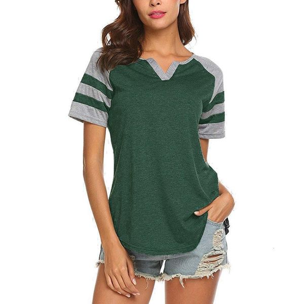 women's summer casual striped short sleeve v neck women sport t-shirt color block casual loose baseball tshirts top, White
women's summer casual striped short sleeve v neck women sport t-shirt color block casual loose baseball tshirts top, White