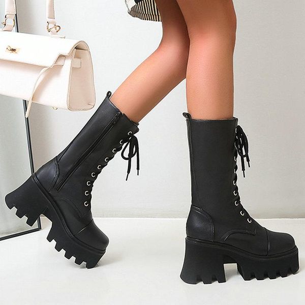 boots women comfy platform thick high heel square toe lace-up autumn mid-calf fashion zipper winter knight, Black
boots women comfy platform thick high heel square toe lace-up autumn mid-calf fashion zipper winter knight, Black