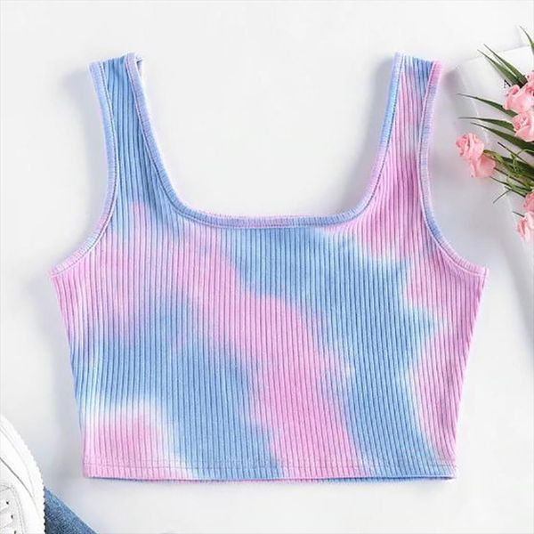 tie dye printed summer womens camis gradient sleeveless cropped vest short tanks clothing debardeur femme, White
tie dye printed summer womens camis gradient sleeveless cropped vest short tanks clothing debardeur femme, White