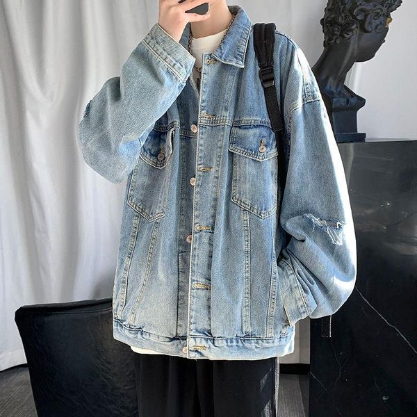 spring cotton denim jacket men's fashion casual retro blue denim jackets mens streetwear korean loose hip-hop bomber jacket men, Black;brown
spring cotton denim jacket men's fashion casual retro blue denim jackets mens streetwear korean loose hip-hop bomber jacket men, Black;brown
