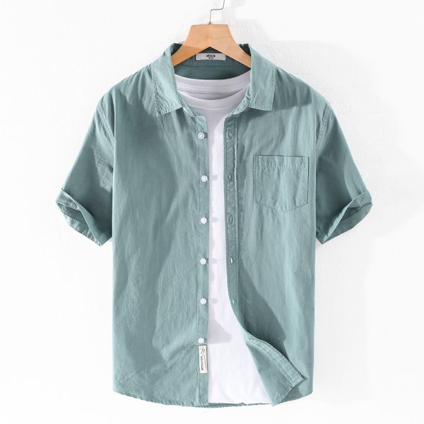2021 new 100% cotton summer brand short sleeve fashion shirts for men casual comfortable shirt mens solid chemise camiseta 9jq6, White;black
2021 new 100% cotton summer brand short sleeve fashion shirts for men casual comfortable shirt mens solid chemise camiseta 9jq6, White;black