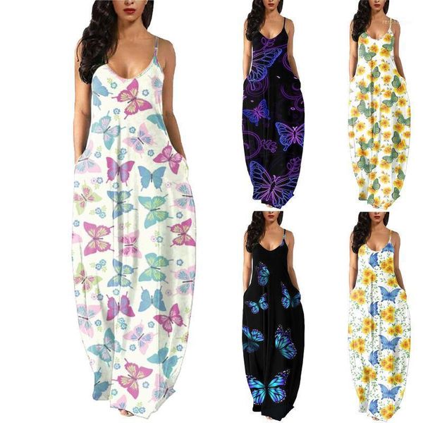 women's swimwear 2021 summer vacation beach skirt ladies v-neck sling print belt pocket long fairy dress, White;black
women's swimwear 2021 summer vacation beach skirt ladies v-neck sling print belt pocket long fairy dress, White;black