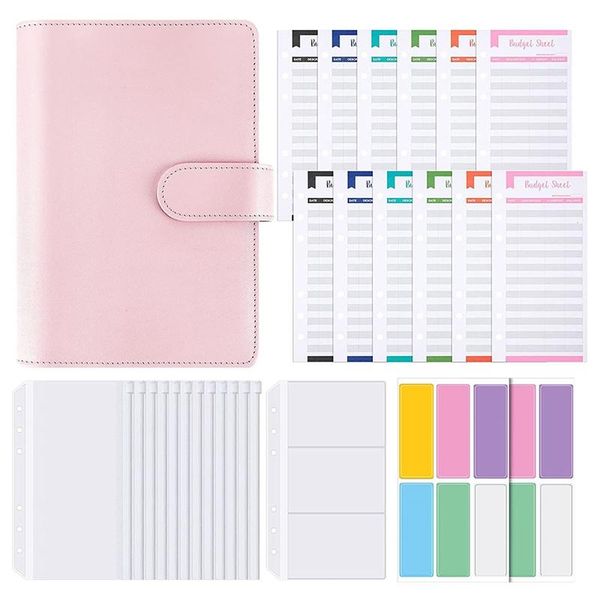 gift wrap a6 pu leather binder notebook cover, waterproof 6-ring refillable with 12 budget envelopes system
gift wrap a6 pu leather binder notebook cover, waterproof 6-ring refillable with 12 budget envelopes system