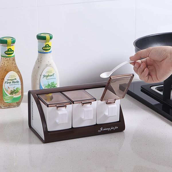 storage bottles & jars kitchen wall type dust-proof moisture-proof seasoning box, nail-with spoon table tank set.
storage bottles & jars kitchen wall type dust-proof moisture-proof seasoning box, nail-with spoon table tank set.