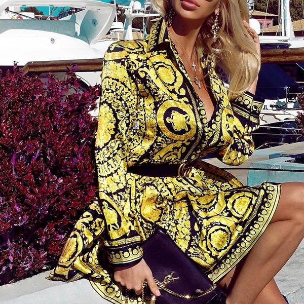 paisley vintage print gold dress women holiday beach summer elegant short party club large size, Black;gray
paisley vintage print gold dress women holiday beach summer elegant short party club large size, Black;gray