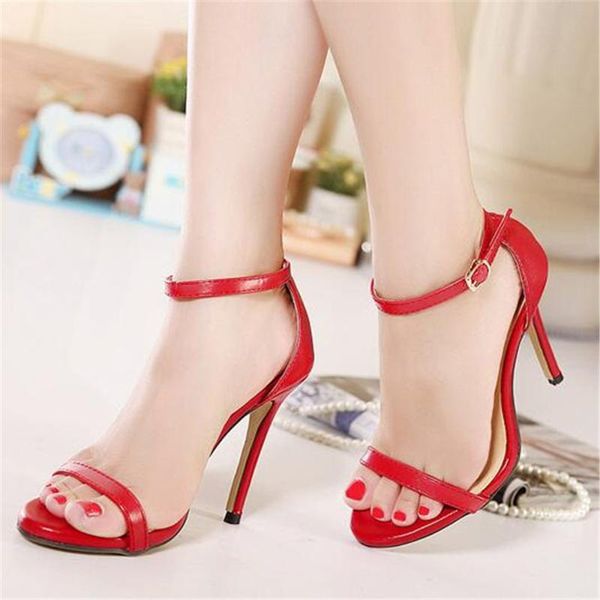 ladies ankle strap gladiator sandals women's summer stiletto fashion female 11cm high heel sandilas cover heel flock party shoes, Black 
ladies ankle strap gladiator sandals women's summer stiletto fashion female 11cm high heel sandilas cover heel flock party shoes, Black