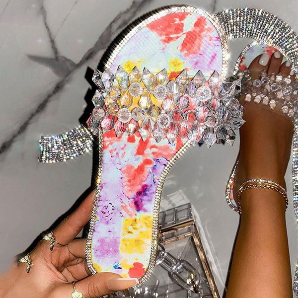 women's slippers summer crystal female slides string bead fashion ladies flat shoes beach sandals casual bling comfort, Black
women's slippers summer crystal female slides string bead fashion ladies flat shoes beach sandals casual bling comfort, Black