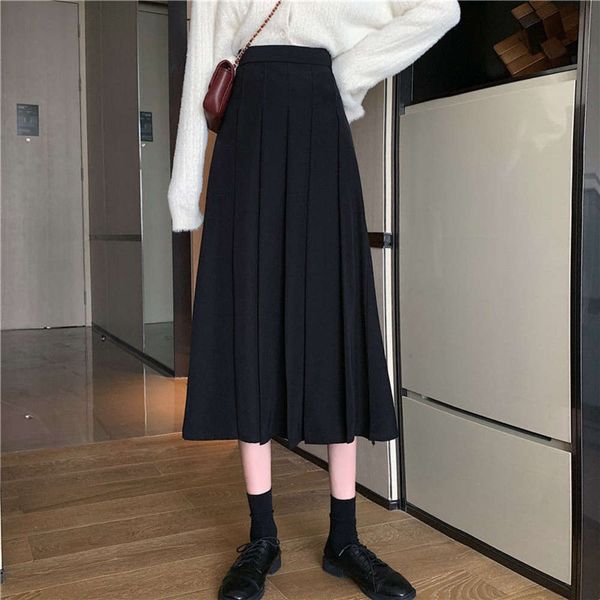 autumn winter 2020 new korean high waist pleated a-line mid length fashionable slim skirt, Black;gray
autumn winter 2020 new korean high waist pleated a-line mid length fashionable slim skirt, Black;gray