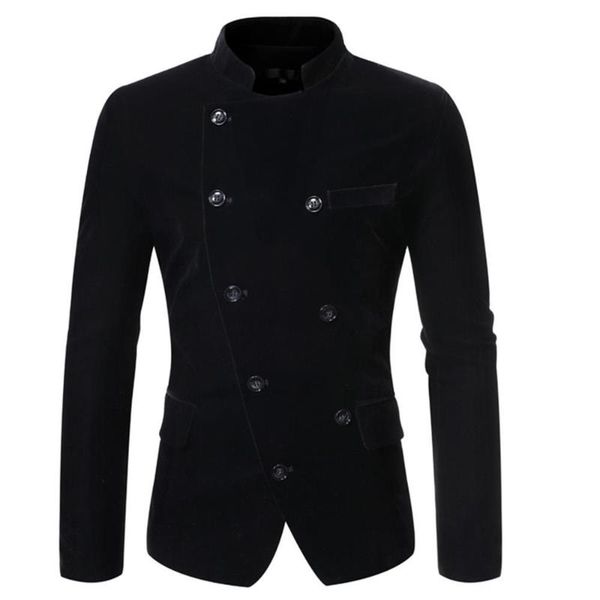 men's suits & blazers suit solid color men clothing stand collar double breasted coat office long sleeve blazer for jacket mens, White;black
men's suits & blazers suit solid color men clothing stand collar double breasted coat office long sleeve blazer for jacket mens, White;black