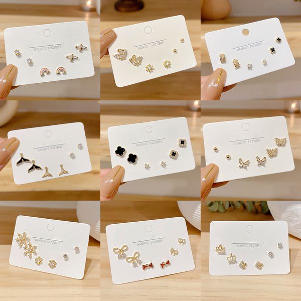 2021 simple and small zircon earrings set east gate sweet temperament exquisite female light luxury, Golden 
2021 simple and small zircon earrings set east gate sweet temperament exquisite female light luxury, Golden