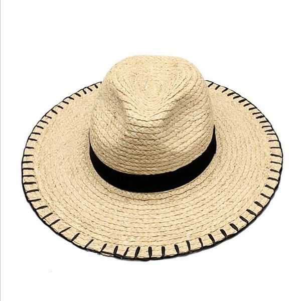 wide brim hats summer fashion handmade raffia fedora for cool nice beautiful cute men and women, Blue;gray