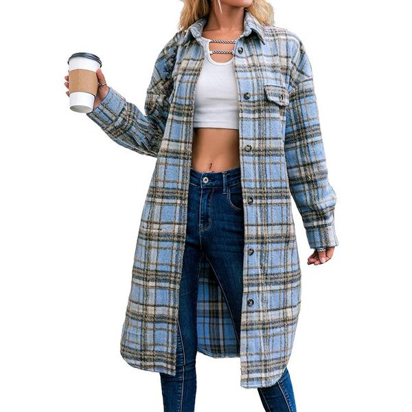 women's wool & blends 2021 autumn women lapel coat fashion plaid print turn down collar long casual single-breasted winter warm overcoa, Black
women's wool & blends 2021 autumn women lapel coat fashion plaid print turn down collar long casual single-breasted winter warm overcoa, Black