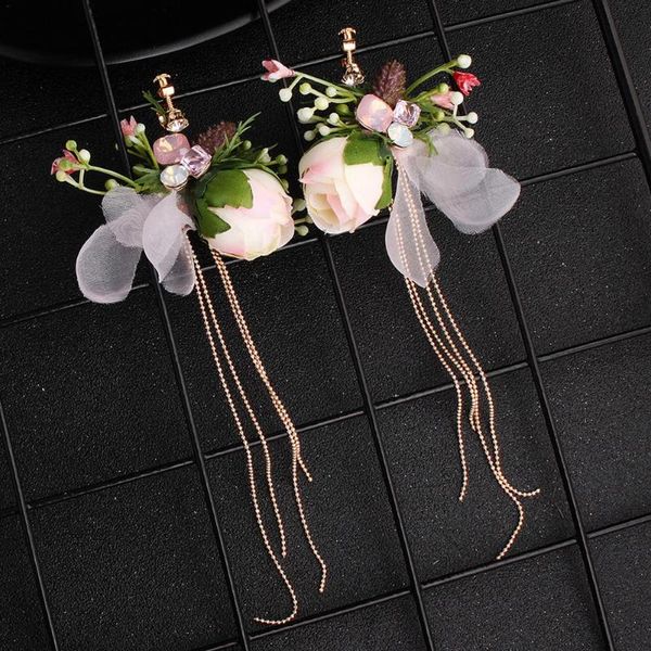 clip-on & screw back ear clips bride bridesmaid fabric simulation flowers fringed earring for women fashion jewelry hanging earrings dropshi, Silver
clip-on & screw back ear clips bride bridesmaid fabric simulation flowers fringed earring for women fashion jewelry hanging earrings dropshi, Silver