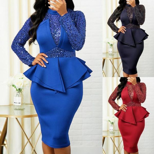 casual dresses sequin ruffle formal dress elegant long sleeve waist tight women workwear party evening robes, Black;gray
casual dresses sequin ruffle formal dress elegant long sleeve waist tight women workwear party evening robes, Black;gray