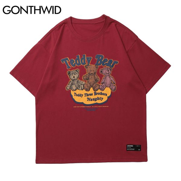 gonthwid tshirts cartoon bears print short sleeve tees shirts hip hop harajuku t-shirts streetwear men fashion casual coton c0315, White;black
gonthwid tshirts cartoon bears print short sleeve tees shirts hip hop harajuku t-shirts streetwear men fashion casual coton c0315, White;black
