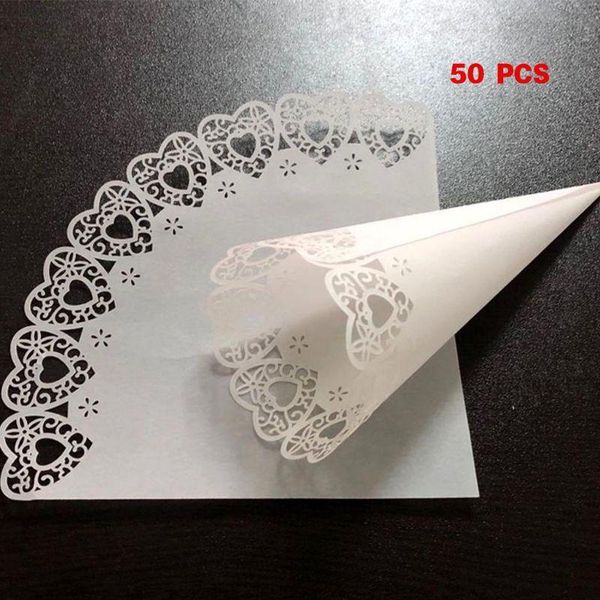 50pcs laser cut love heart lace laying candy wedding party favors confetti cones paper cone decoration supplies gift
50pcs laser cut love heart lace laying candy wedding party favors confetti cones paper cone decoration supplies gift