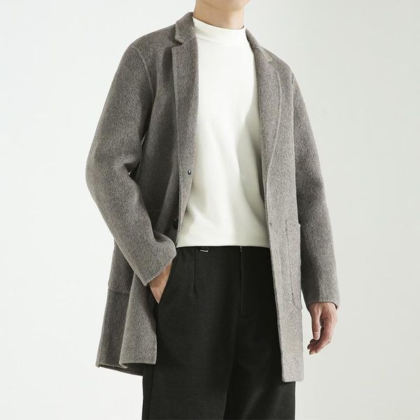 men's wool & blends fashion coats male winter cloth suits in woolen coat lapels long double leisure business, Black
men's wool & blends fashion coats male winter cloth suits in woolen coat lapels long double leisure business, Black