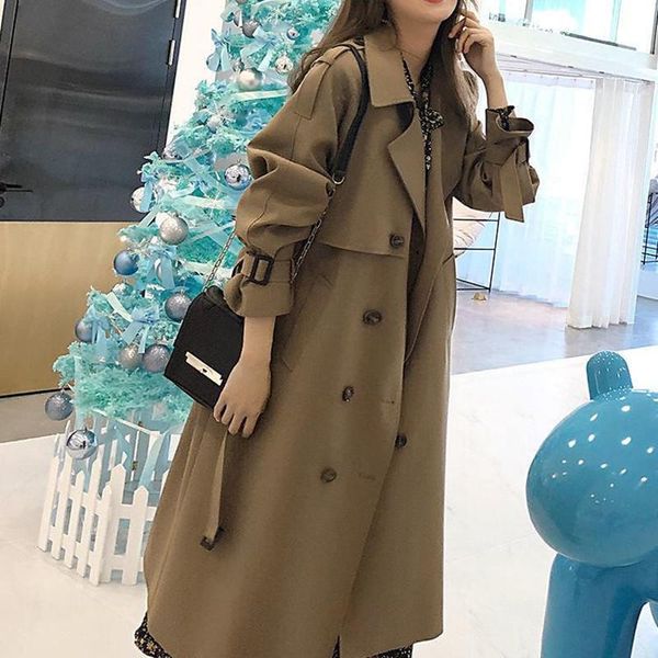 women's trench coats vintage loose double breasted belted army green coat 2021 women winter autumn long, Tan;black
women's trench coats vintage loose double breasted belted army green coat 2021 women winter autumn long, Tan;black