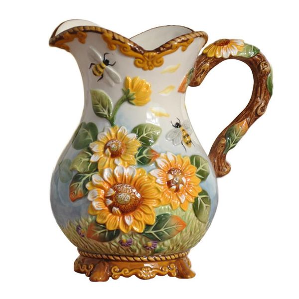 vases european style home decoration flower vase ceramic water pot american with handle sunflower
vases european style home decoration flower vase ceramic water pot american with handle sunflower