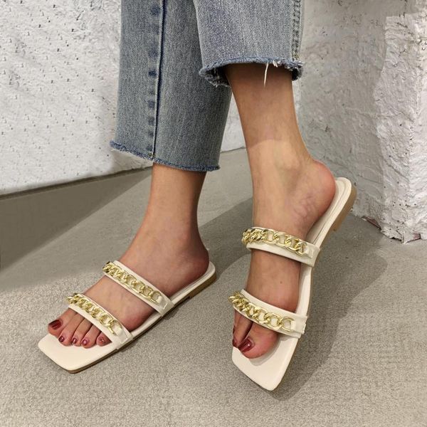slippers 2021 metal chain women flat bottom non-slip durable fashion all-match outdoor leisure beach sandals, Black
slippers 2021 metal chain women flat bottom non-slip durable fashion all-match outdoor leisure beach sandals, Black