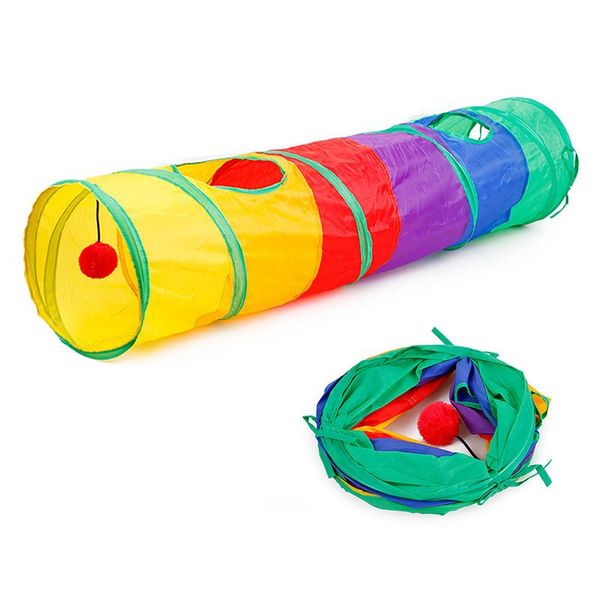 cat toys colorful tunnel pet collapsible rainbow 4 holes play tubes with balls feather interactive funny supplies
cat toys colorful tunnel pet collapsible rainbow 4 holes play tubes with balls feather interactive funny supplies