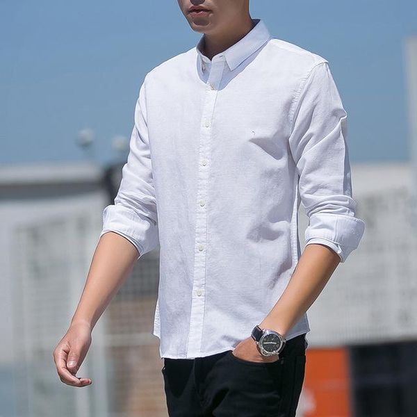 men's casual shirts spring 2021 cotton and linen shirt fashionable long-sleeved slim pure color p-195, White;black
men's casual shirts spring 2021 cotton and linen shirt fashionable long-sleeved slim pure color p-195, White;black