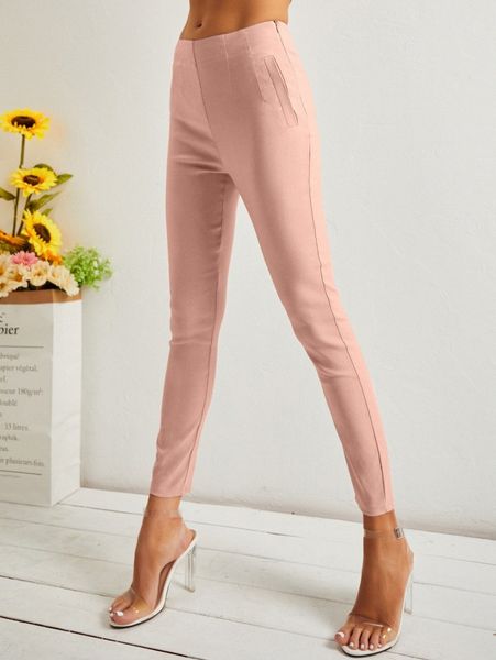 sbetro zip side skinny cropped pants y5g0#, Black;white
