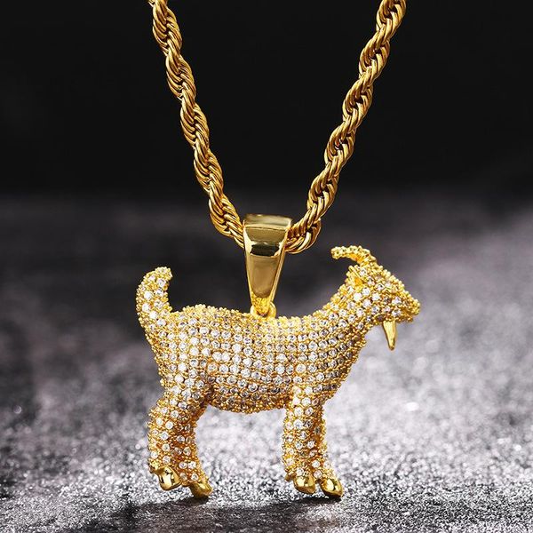 pendant necklaces hip hop full 3a+ cz stone paved bling iced out goat sheep animal pendants necklace for men rapper jewelry gold silver colo 
pendant necklaces hip hop full 3a+ cz stone paved bling iced out goat sheep animal pendants necklace for men rapper jewelry gold silver colo