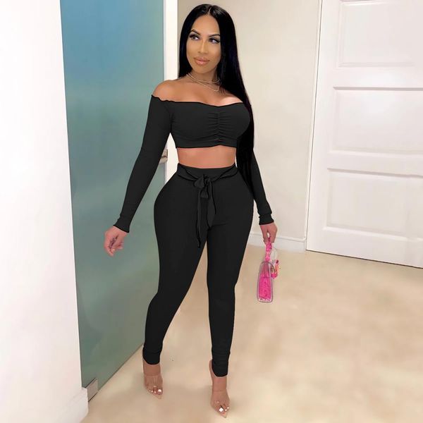 2-piece set of women's famous off shoulder t-shirt, trousers, solid color, nightclub suit, summer 2021 xkfo, Gray
2-piece set of women's famous off shoulder t-shirt, trousers, solid color, nightclub suit, summer 2021 xkfo, Gray