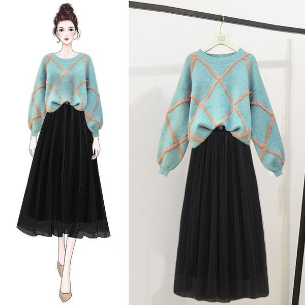 two piece dress 2021 women spring autumn knit sweaters+midi mesh skirt sets ladies plaid pullovers pleated pieces suit v135, White
two piece dress 2021 women spring autumn knit sweaters+midi mesh skirt sets ladies plaid pullovers pleated pieces suit v135, White