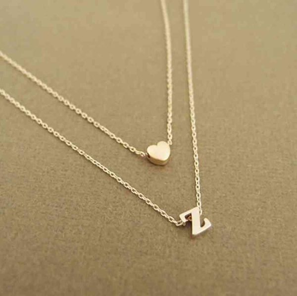 hfarich a/b/c/z letter initial name double-layer necklace 2020 fashion tiny heart choker girls valentines day gifts long collier, Silver
hfarich a/b/c/z letter initial name double-layer necklace 2020 fashion tiny heart choker girls valentines day gifts long collier, Silver