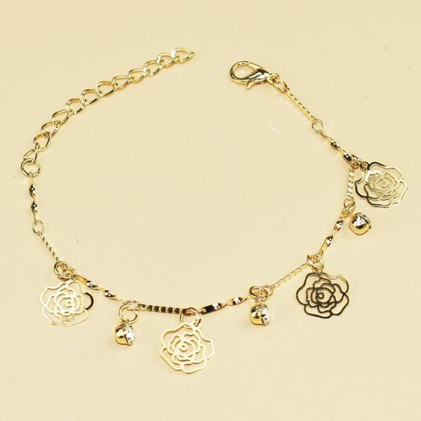 link, chain european and american simple design rose bracelet temperament fresh versatile sweet gold women, Black
link, chain european and american simple design rose bracelet temperament fresh versatile sweet gold women, Black